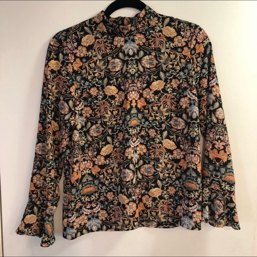 Zara Paisley High Neck Blouse